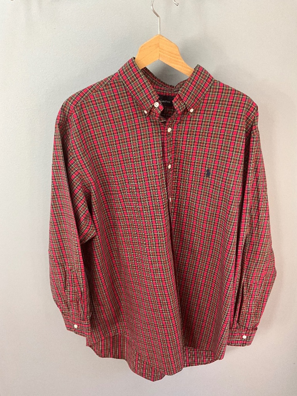 Ralph Lauren Christmas plaid button down shirt